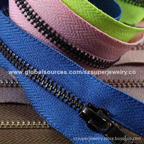 Bag close end Y teeth long chain metal zipper